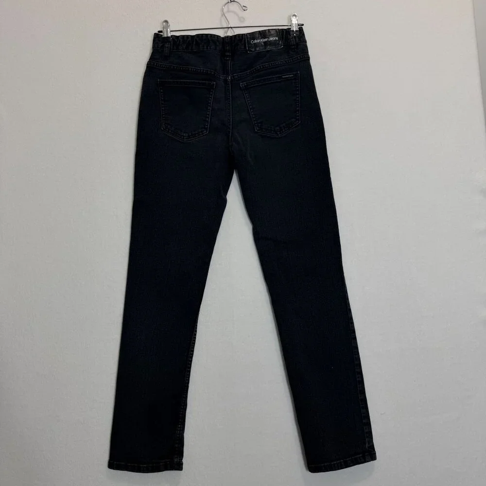Calvin Klein Jeans Slim Straight Womens Size 16 Dark Wash Stretch Denim - Picture 3 of 14